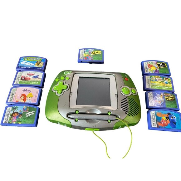 LeapFrog Leapster 20200 Learning Game System With 8 Games Lot Disney Pixar Nick - Picture 2 of 5